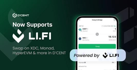 D'CENT 지갑 Li.Fi 공식 지원 + XDC 스왑 가능!